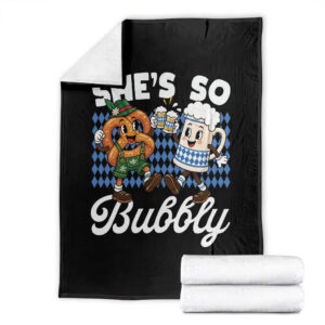 She is So Bubbly Foamy Beer Mug Oktoberfest Throw Blanket Matching Couple Drinking Humor Graphic TS02