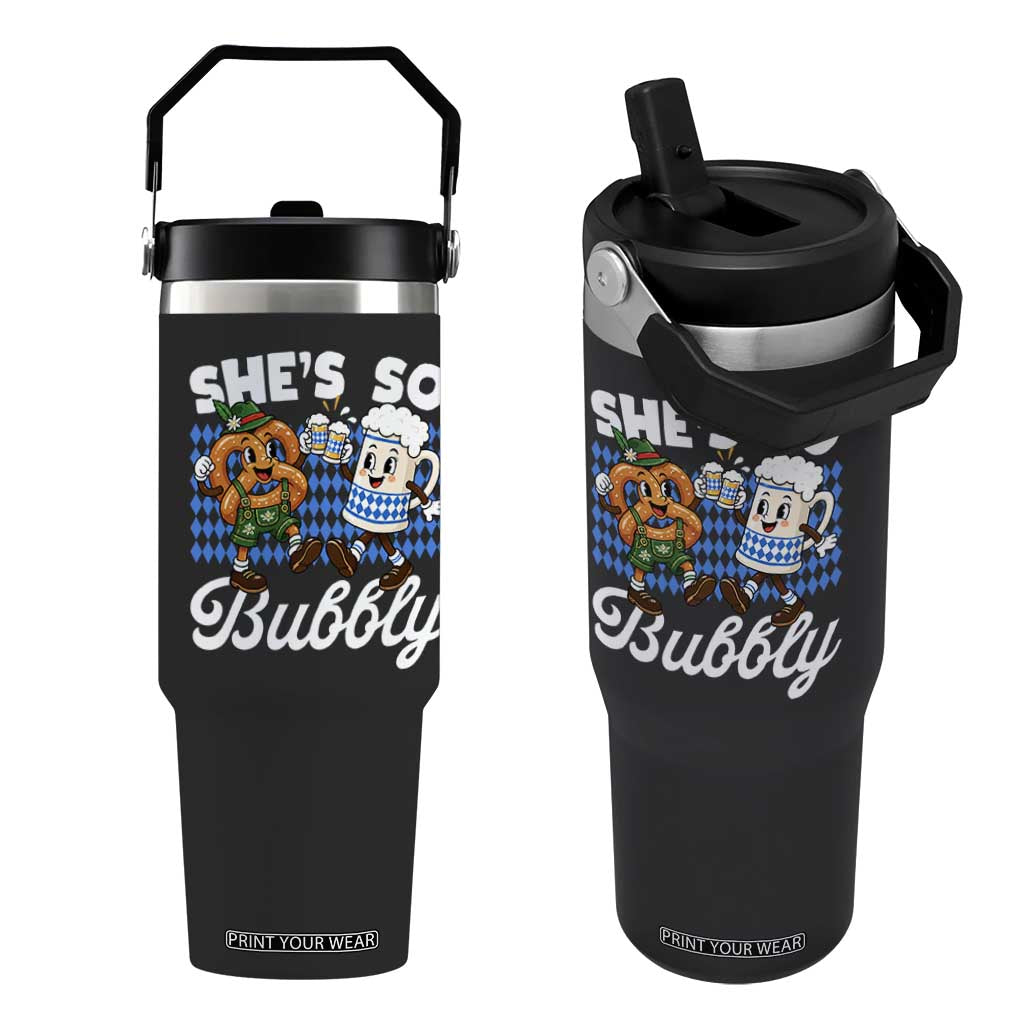 She is So Bubbly Foamy Beer Mug Oktoberfest Flip Straw Tumbler Matching Couple Drinking Humor Graphic TS02