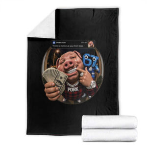 John Pork 67 Meme Funny Brainrot Throw Blanket There is Motion at Your Front Door TS10