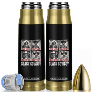 Black Cowboy Western Rodeo Melanin Black History Bullet Tumbler Nat Love Bill Pickett Vintage Graphic TS10