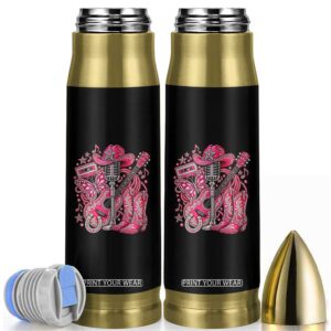 Pink Glam Cowgirl Boots Butterfly Rhinestone Country Music Tribute Bullet Tumbler TS10
