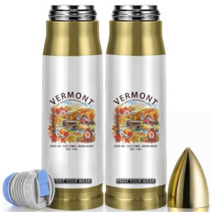 Vermont Fall Foliage Bullet Tumbler The Green Mountain State Est 1791 Crisp Air Cozy Vibes Warm Heart TS11