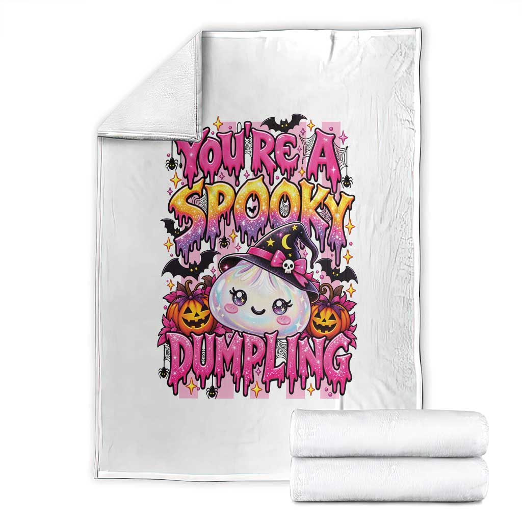 You Are A Spooky Dumpling Halloween Throw Blanket Kawaii Glitter Dim Sum Food Squishy TS11