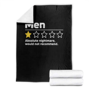Men 1 Star Absolute Nightmare Would Not Recommend Throw Blanket Funny Bold Text TS11