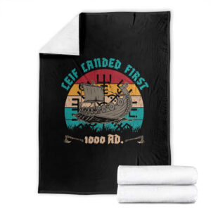 Leif Landed First Throw Blanket 1000 AD Medieval Norse History Viking Longship TS11